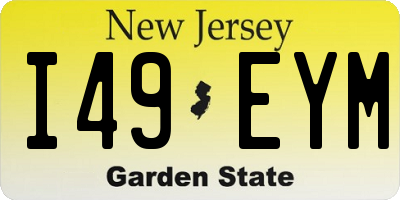 NJ license plate I49EYM