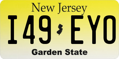 NJ license plate I49EYO