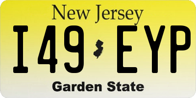 NJ license plate I49EYP