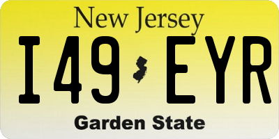 NJ license plate I49EYR