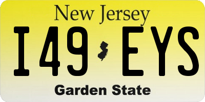 NJ license plate I49EYS