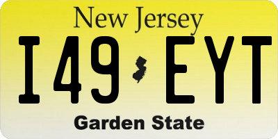 NJ license plate I49EYT