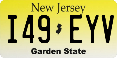 NJ license plate I49EYV