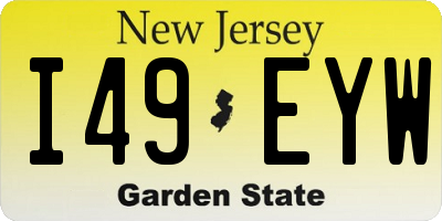 NJ license plate I49EYW