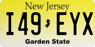 NJ license plate I49EYX