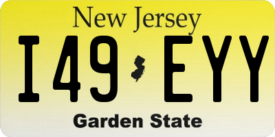 NJ license plate I49EYY