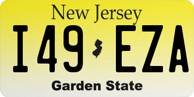 NJ license plate I49EZA