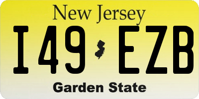 NJ license plate I49EZB