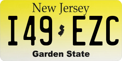 NJ license plate I49EZC