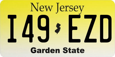 NJ license plate I49EZD