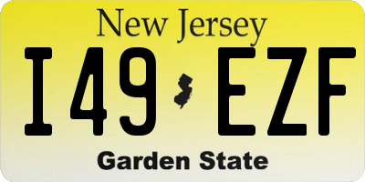 NJ license plate I49EZF