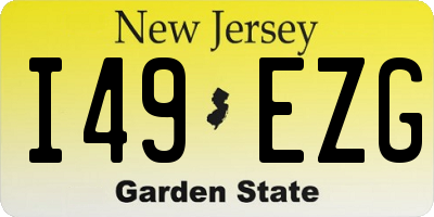 NJ license plate I49EZG