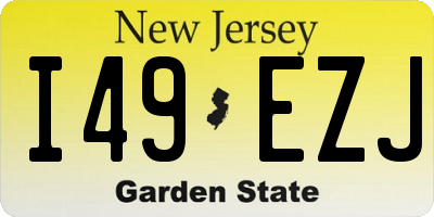 NJ license plate I49EZJ