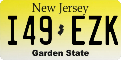 NJ license plate I49EZK