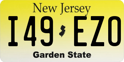 NJ license plate I49EZO