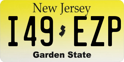 NJ license plate I49EZP