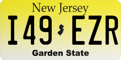 NJ license plate I49EZR