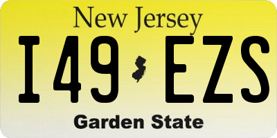 NJ license plate I49EZS
