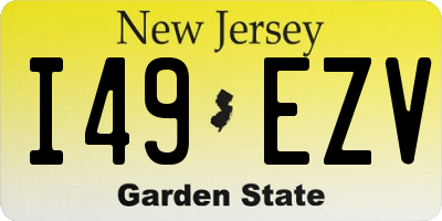 NJ license plate I49EZV