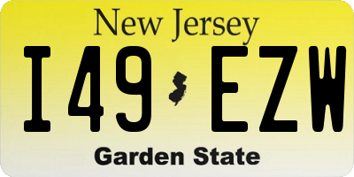 NJ license plate I49EZW