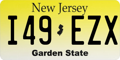 NJ license plate I49EZX