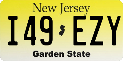 NJ license plate I49EZY
