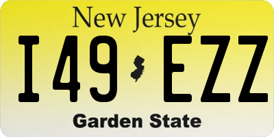 NJ license plate I49EZZ