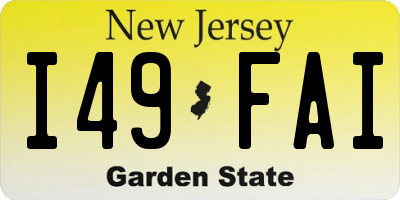 NJ license plate I49FAI