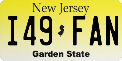 NJ license plate I49FAN