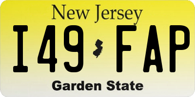 NJ license plate I49FAP