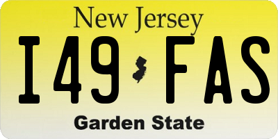 NJ license plate I49FAS