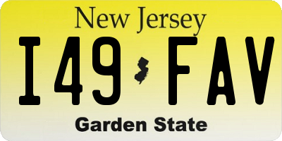 NJ license plate I49FAV