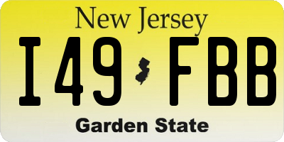 NJ license plate I49FBB