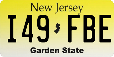 NJ license plate I49FBE