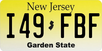 NJ license plate I49FBF