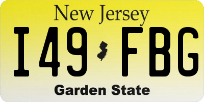 NJ license plate I49FBG
