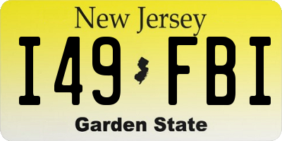 NJ license plate I49FBI