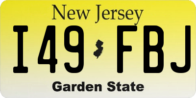 NJ license plate I49FBJ