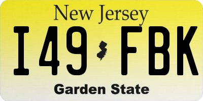 NJ license plate I49FBK