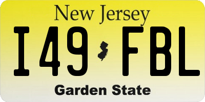 NJ license plate I49FBL