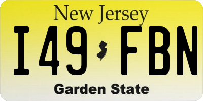 NJ license plate I49FBN