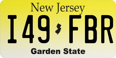 NJ license plate I49FBR