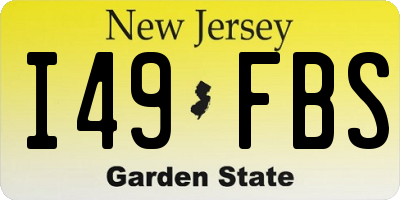 NJ license plate I49FBS