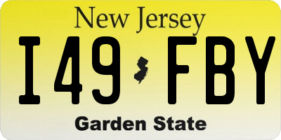 NJ license plate I49FBY