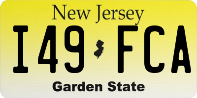 NJ license plate I49FCA