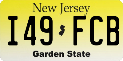 NJ license plate I49FCB