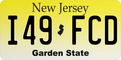 NJ license plate I49FCD
