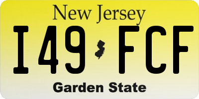 NJ license plate I49FCF