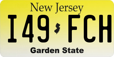 NJ license plate I49FCH