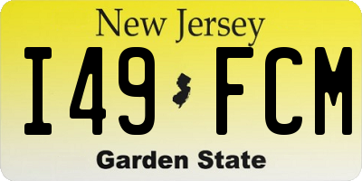 NJ license plate I49FCM